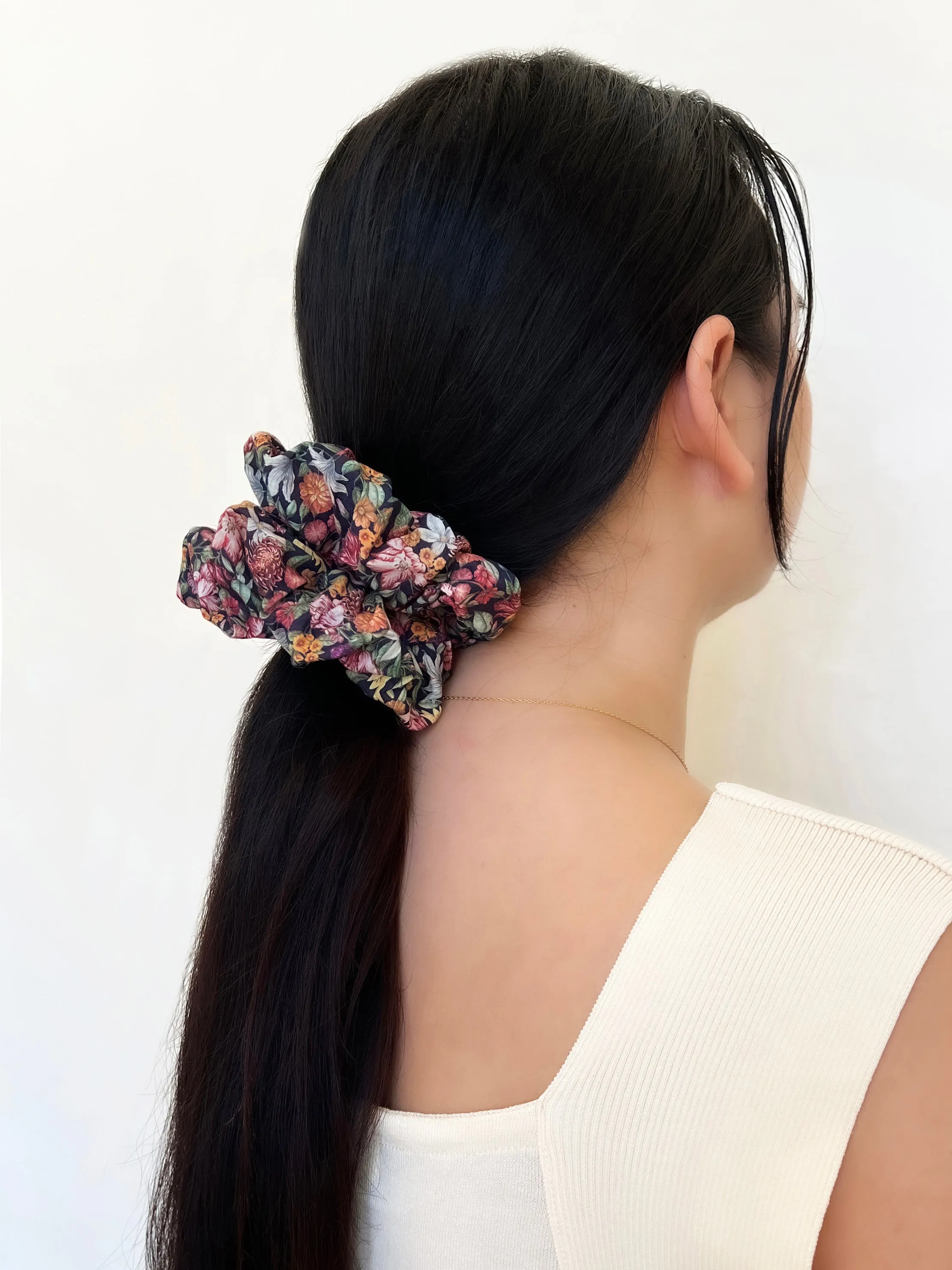 Royal Garland Print Cotton Scrunchie