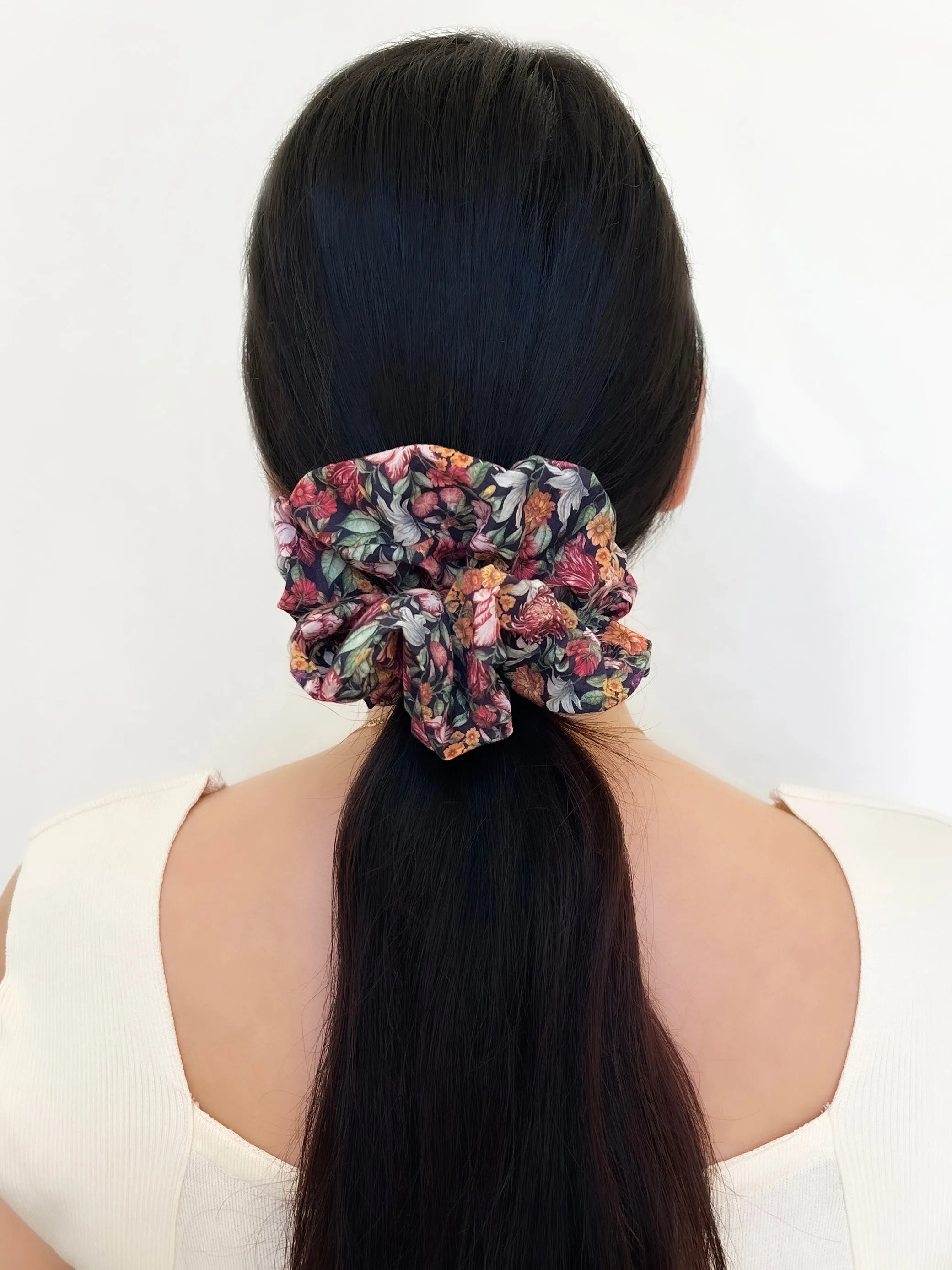 Royal Garland Print Cotton Scrunchie
