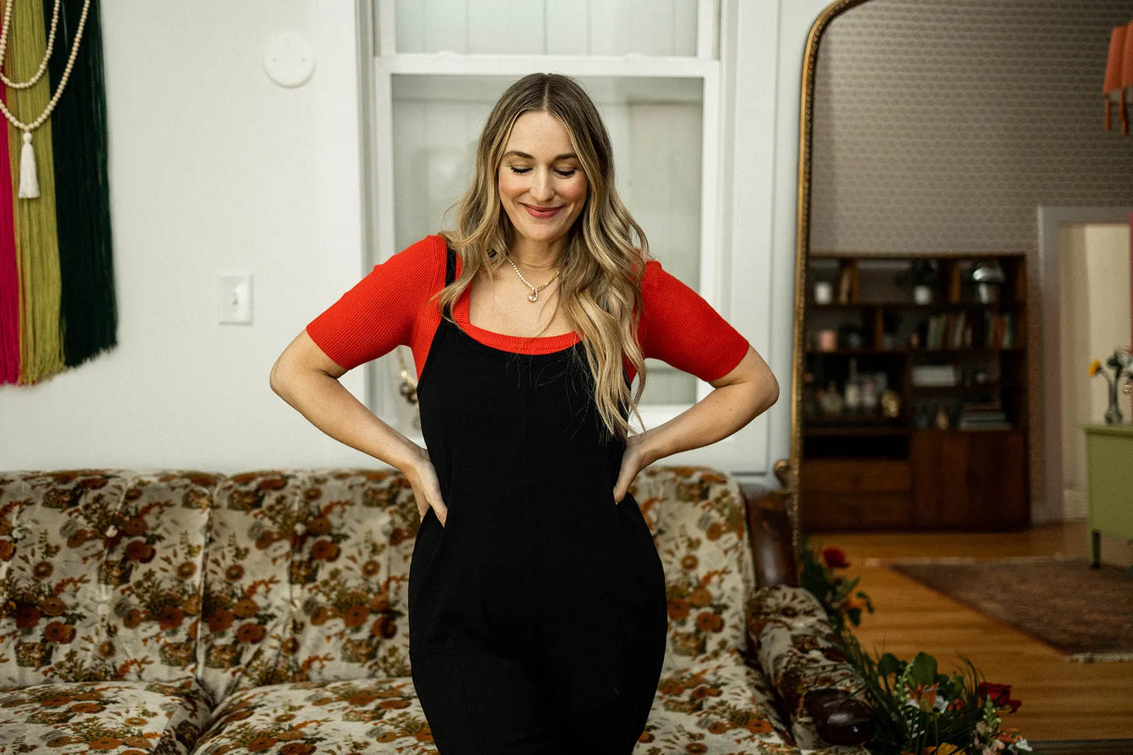 ruby top in scarlet red
