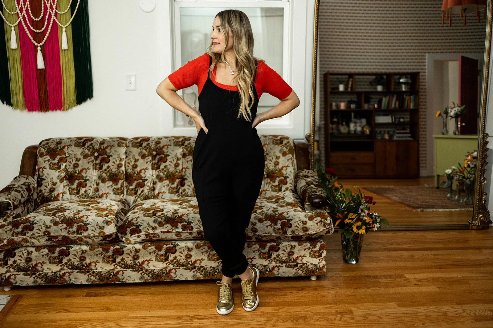ruby top in scarlet red