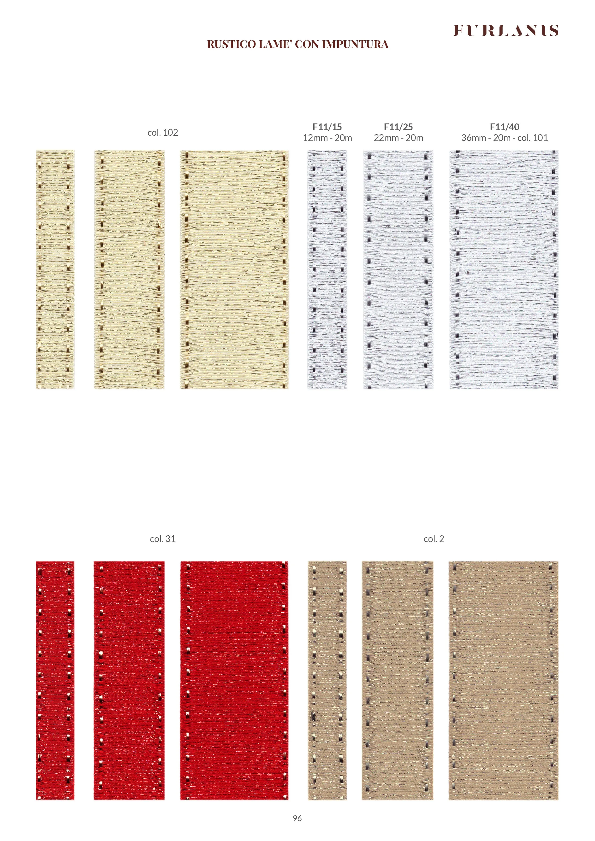Rustico Lurex con Impuntura Argento 15 mm