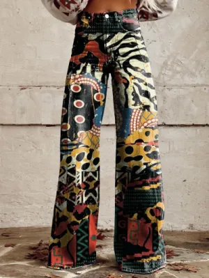 Sandara - Artistic High Waist Pants for Women