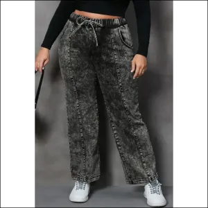Sashay in Style: my Drawstring Pocketed Straight Jeans Got your Back! 😎👖