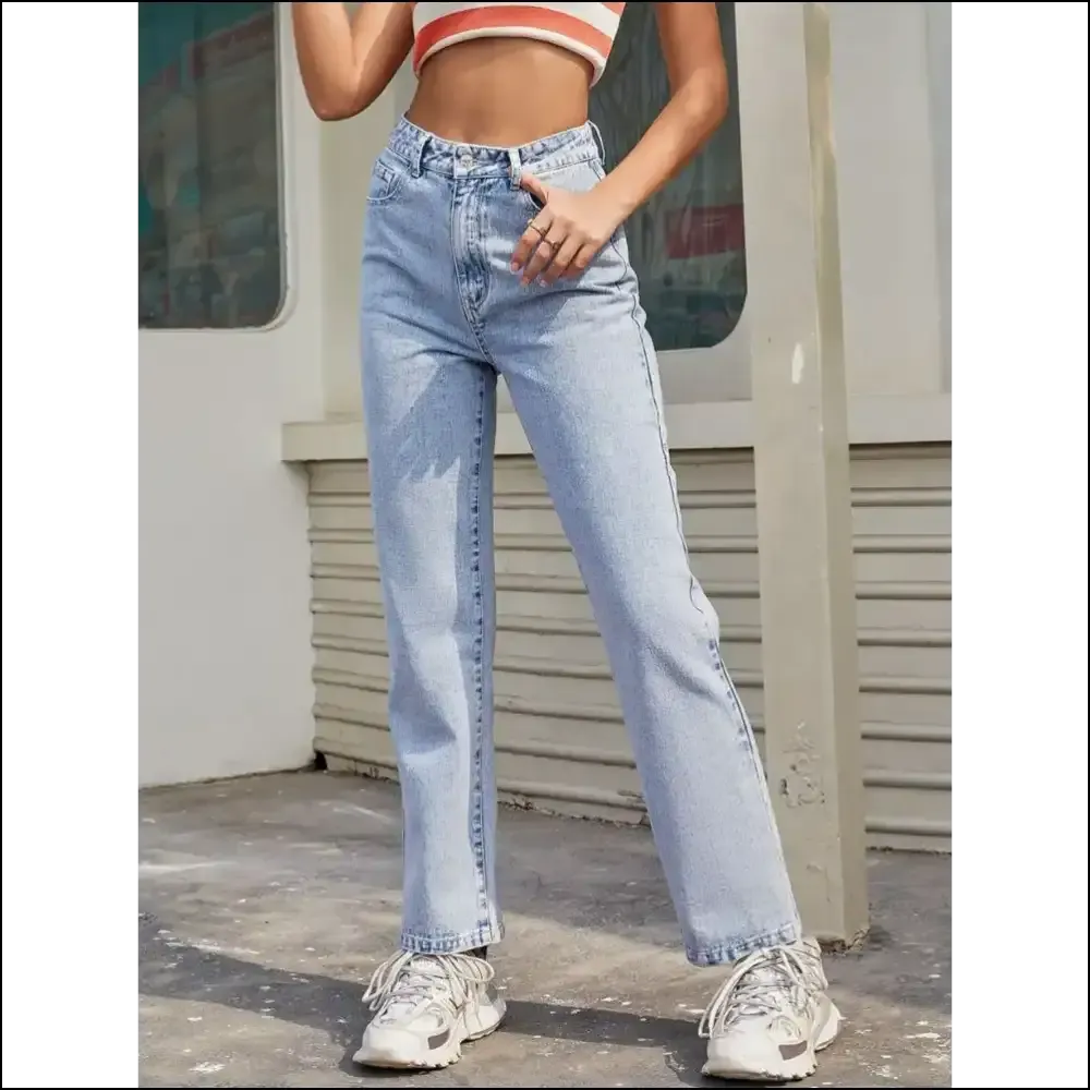 Sassy High Waist Straight Jeans: Confidence that Actually Fits! 💃👖