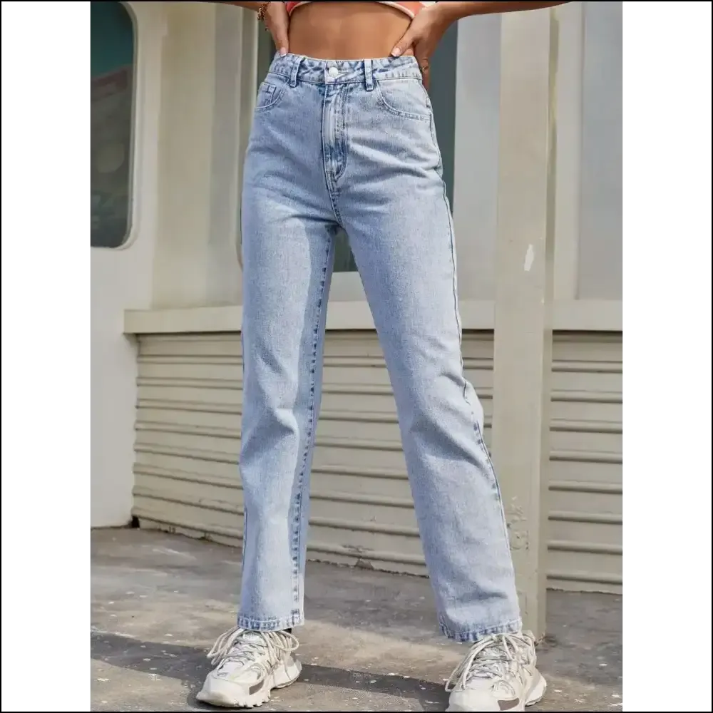 Sassy High Waist Straight Jeans: Confidence that Actually Fits! 💃👖
