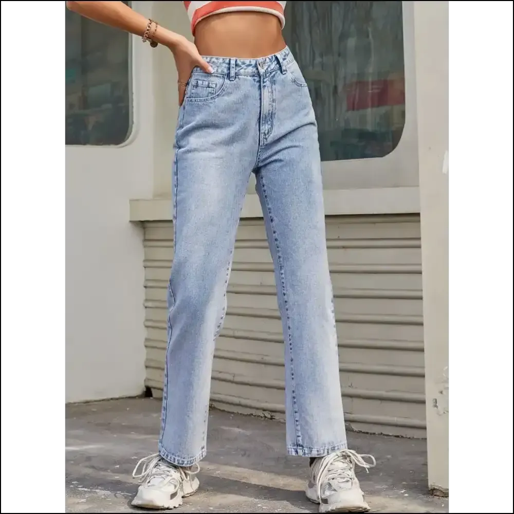 Sassy High Waist Straight Jeans: Confidence that Actually Fits! 💃👖