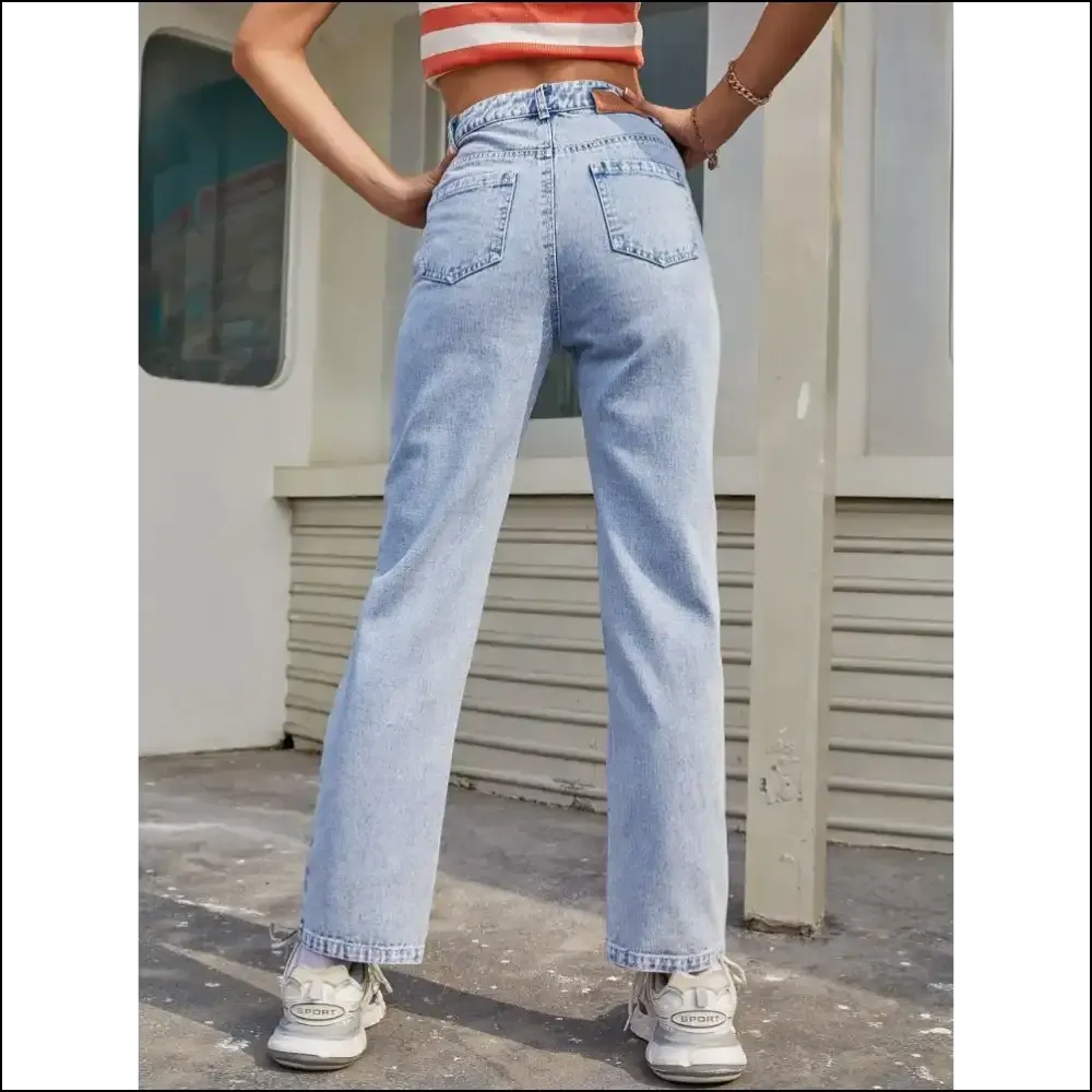 Sassy High Waist Straight Jeans: Confidence that Actually Fits! 💃👖