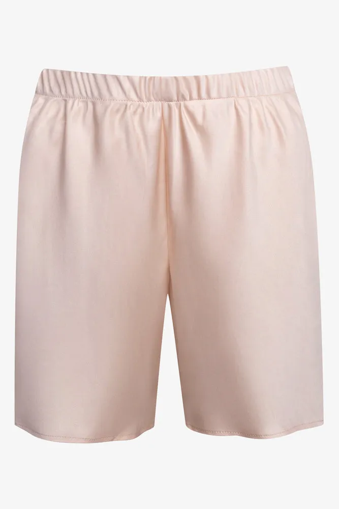 Satin Button Through Pyjama Set Peach
