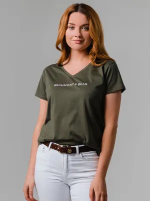 Shadycombe Women's V-Neck T-Shirt - Khaki