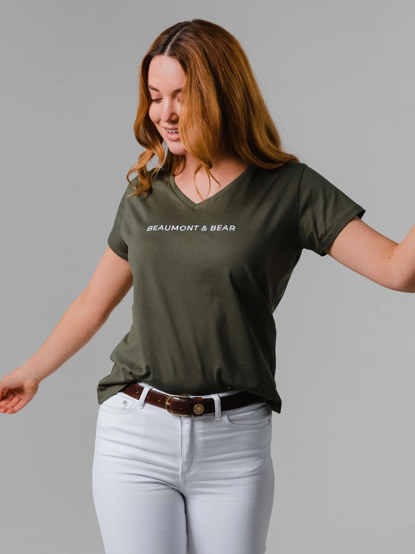 Shadycombe Women's V-Neck T-Shirt - Khaki