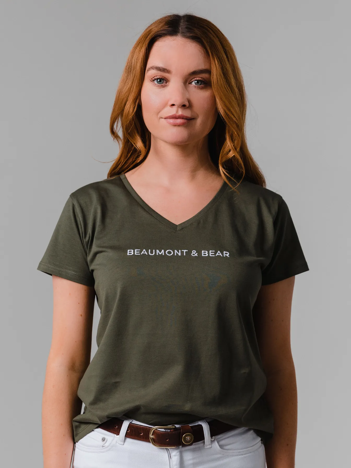 Shadycombe Women's V-Neck T-Shirt - Khaki