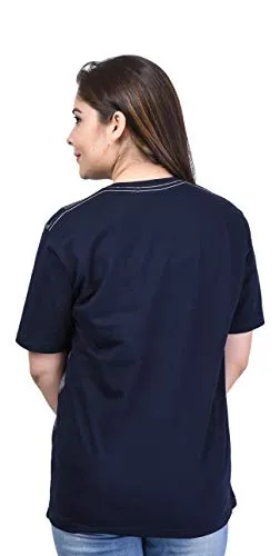SHAUN Women T-Shirt(104WTS1_N44_DarkBlue_X-Large_Pack of 1)