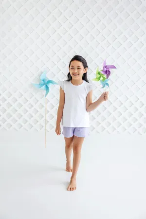Shipley Shorts - Lauderdale Lavender with Worth Avenue White Bow