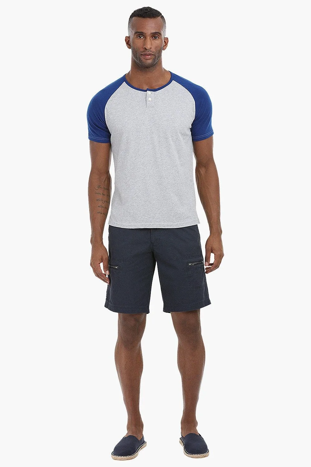 Side Zipper Cotton Shorts