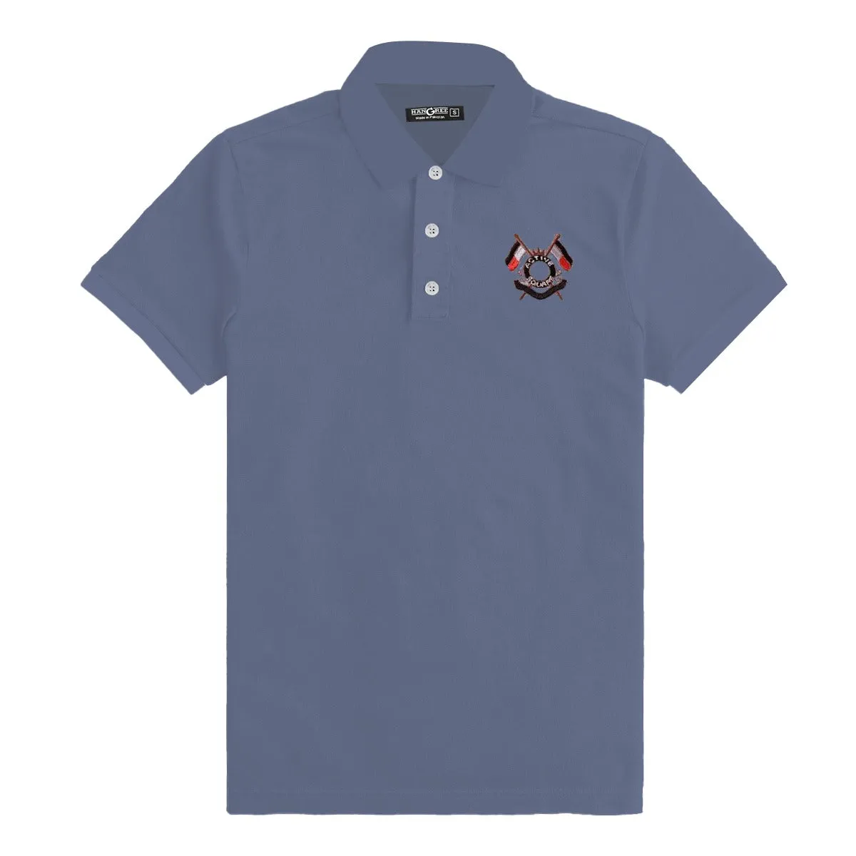 Signature Embroidered Men Polo - Gray