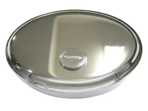 Silver Toned Etched Oval Whale Oval Trinket Jewelry Box