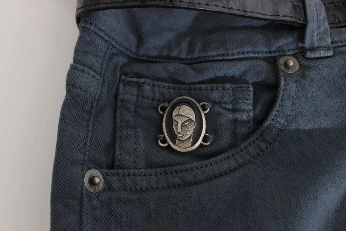 Sleek Slim Fit Italian Jeans in Chic Blue