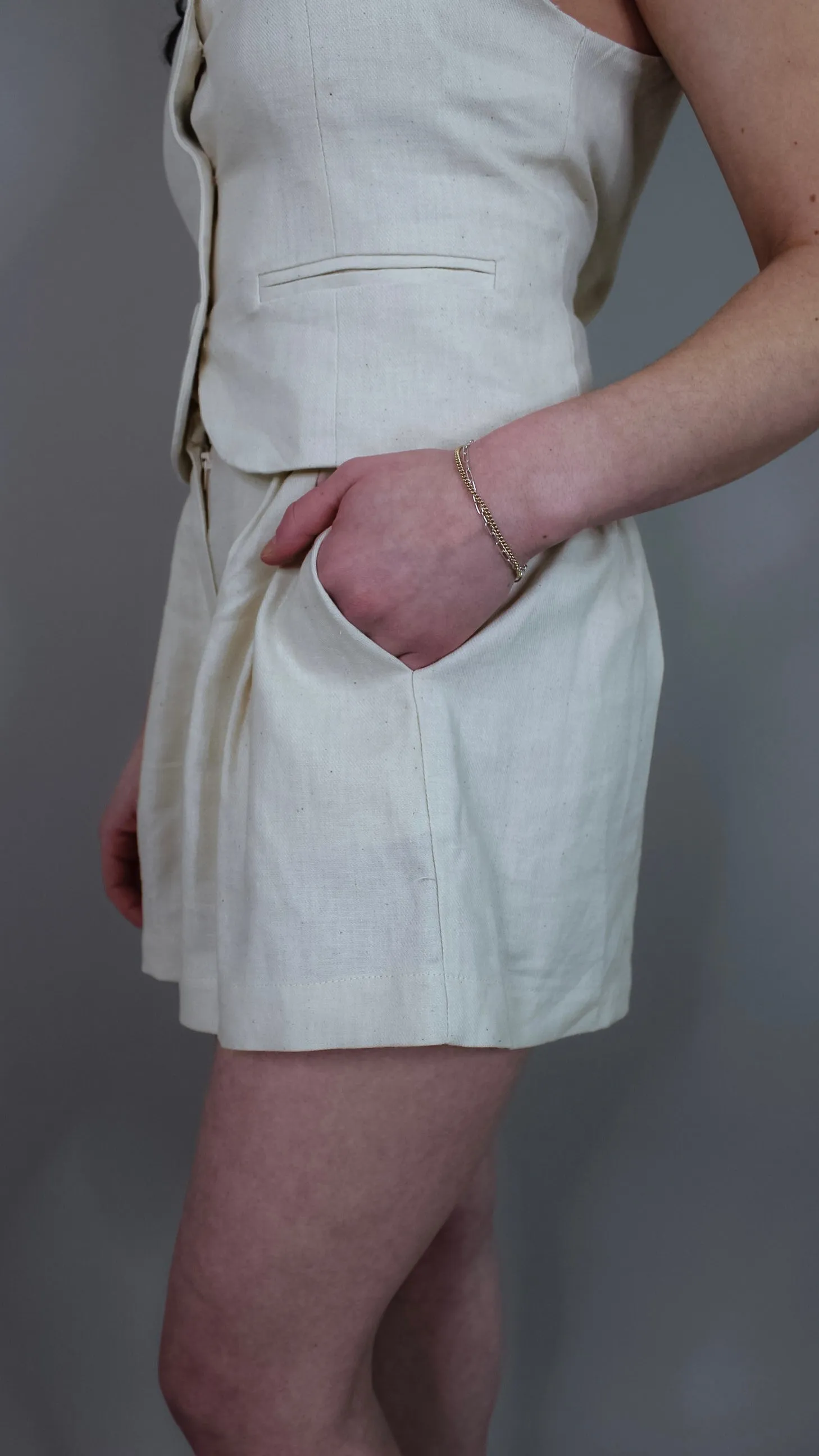 Smile Ecru Shorts Set