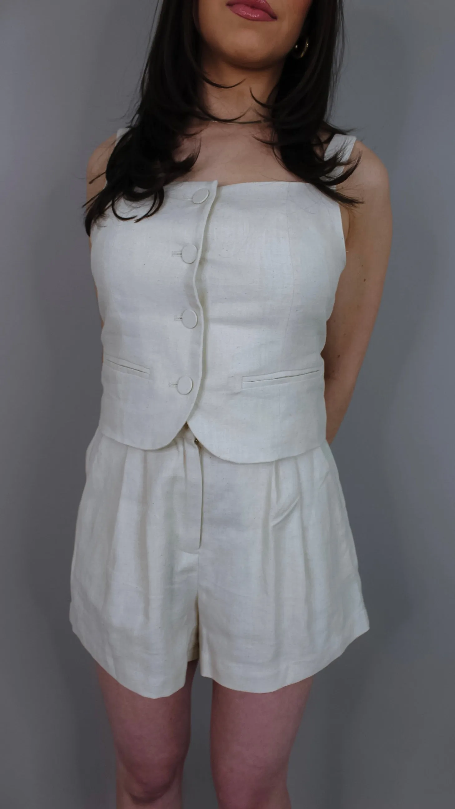 Smile Ecru Shorts Set