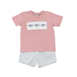 Smocked Shark Short Set