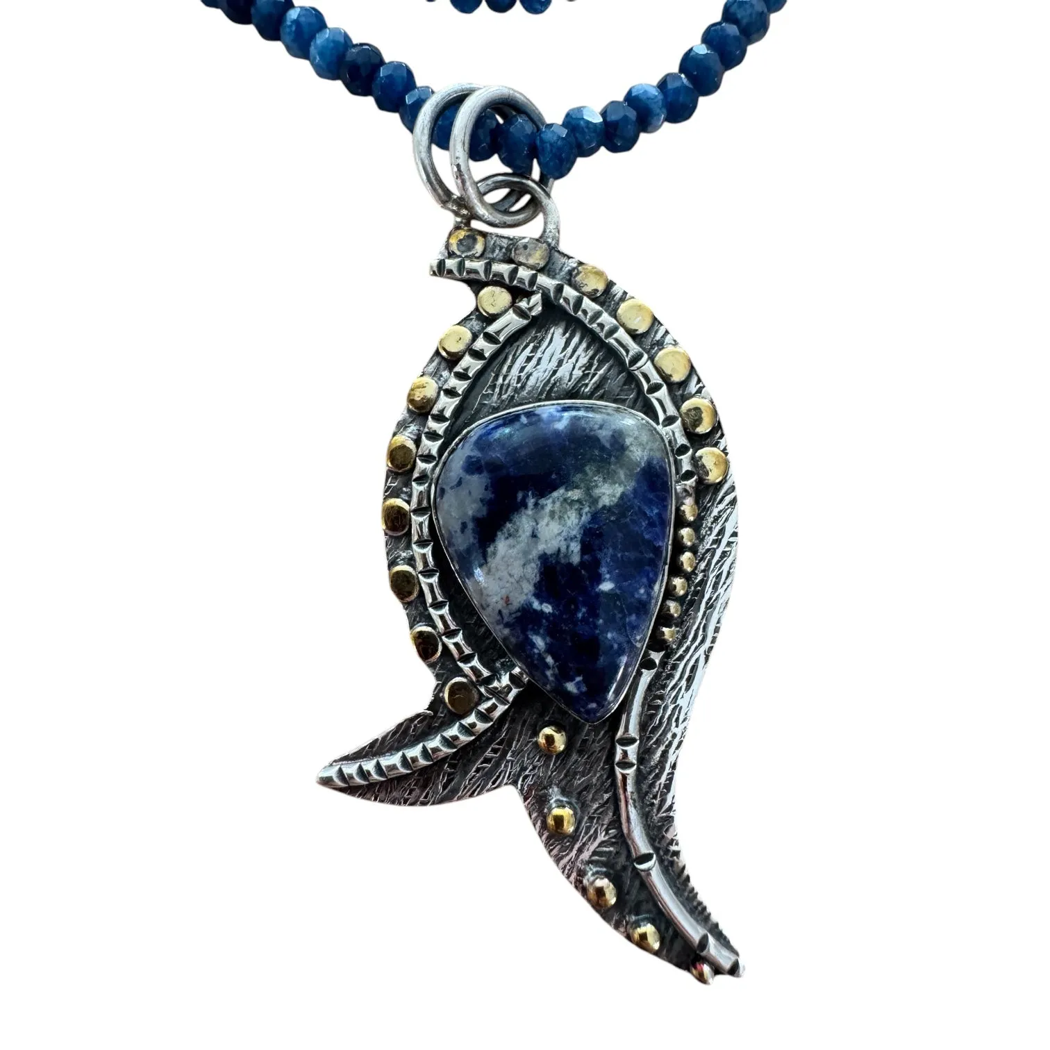 Sodalite Solid 925 Sterling Silver Pendant Necklace