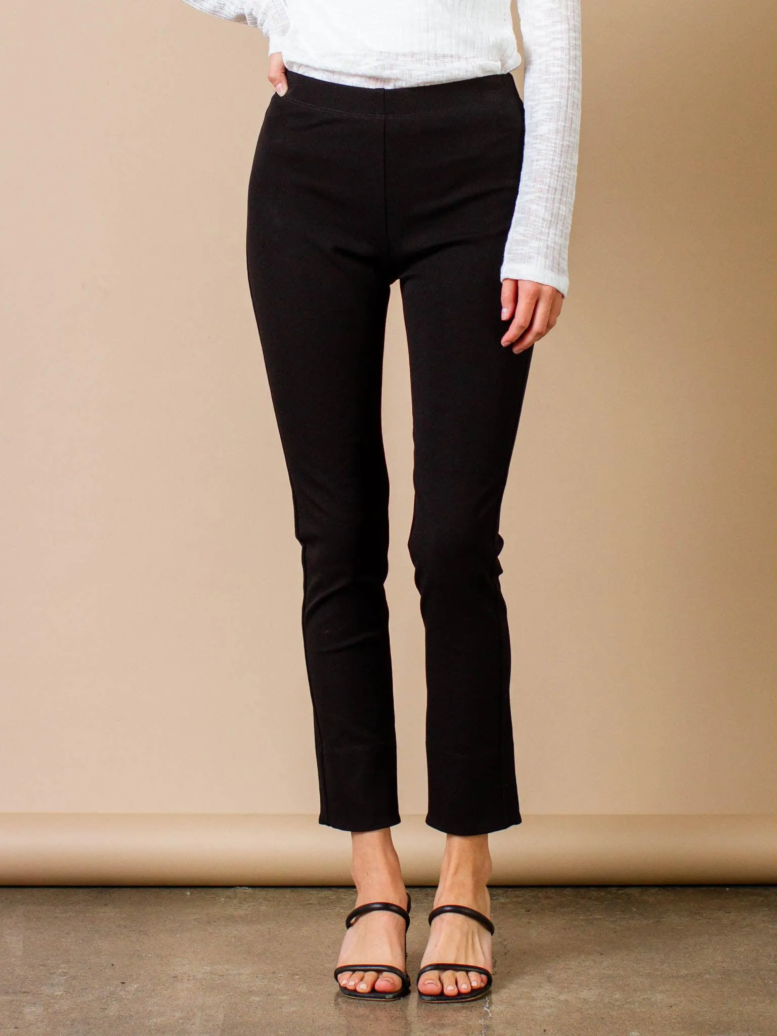 Solid Ankle Slit Pant