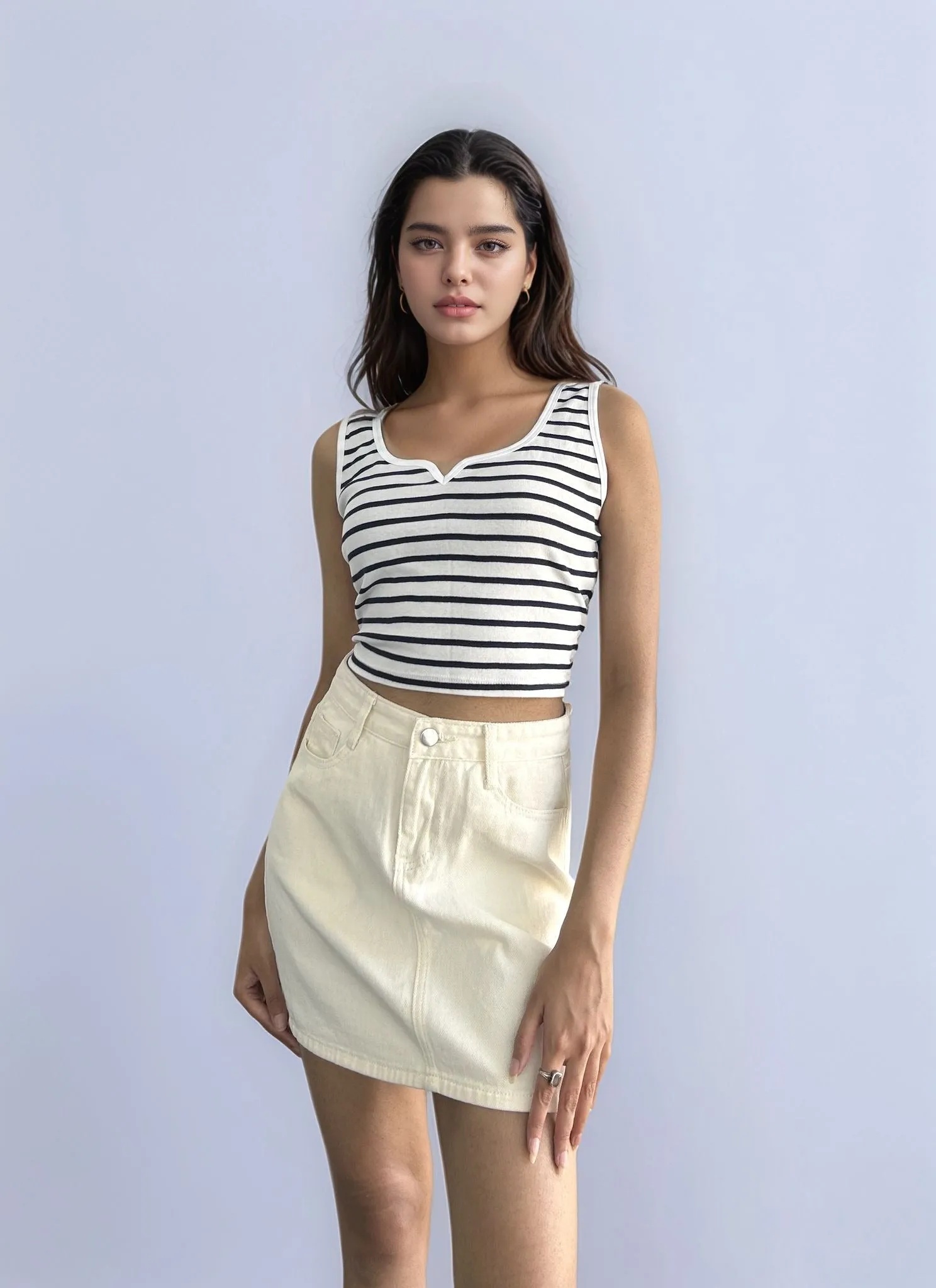 Solid Beige Skirt