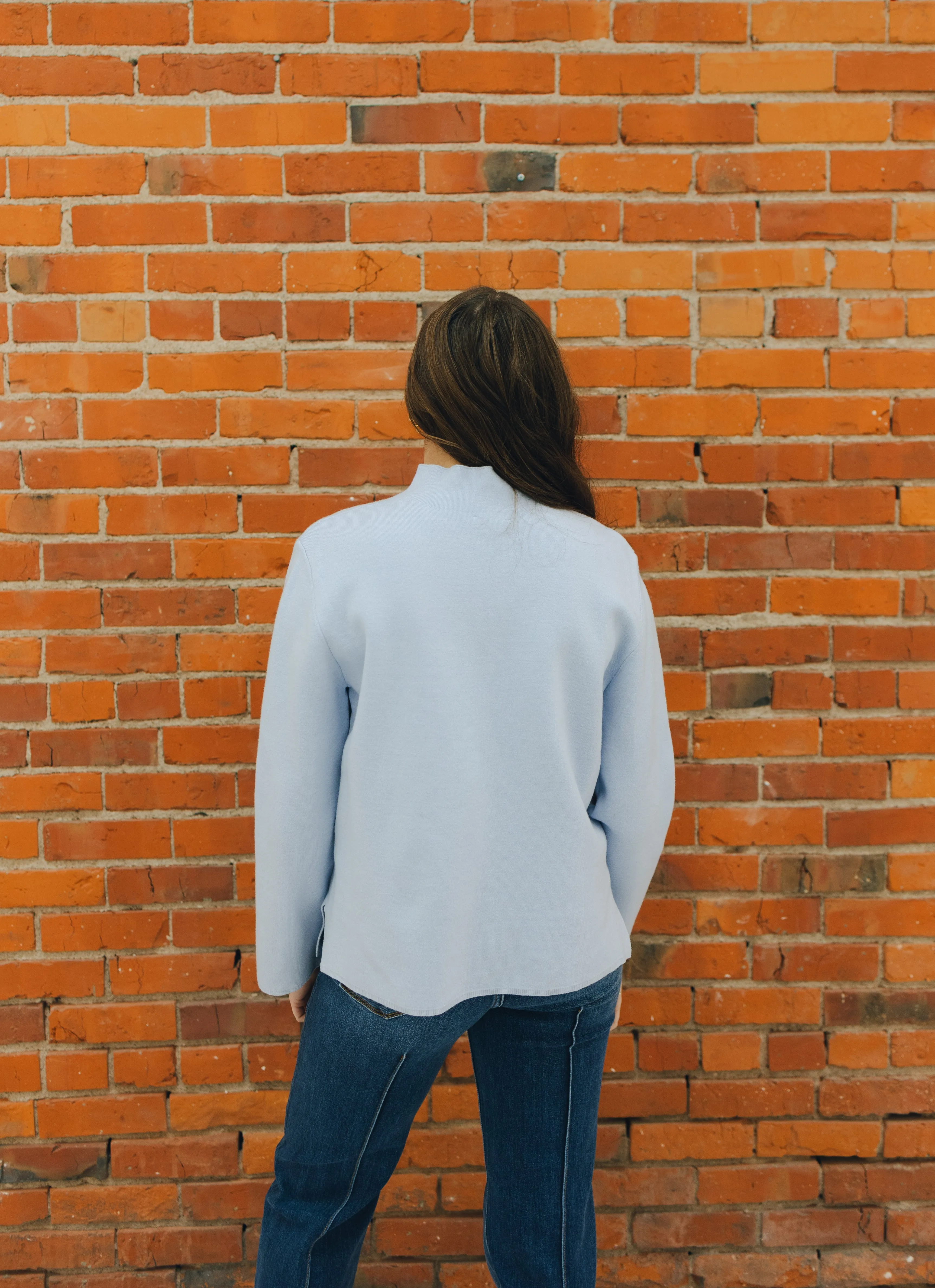 Solid Mock Neck Sweater