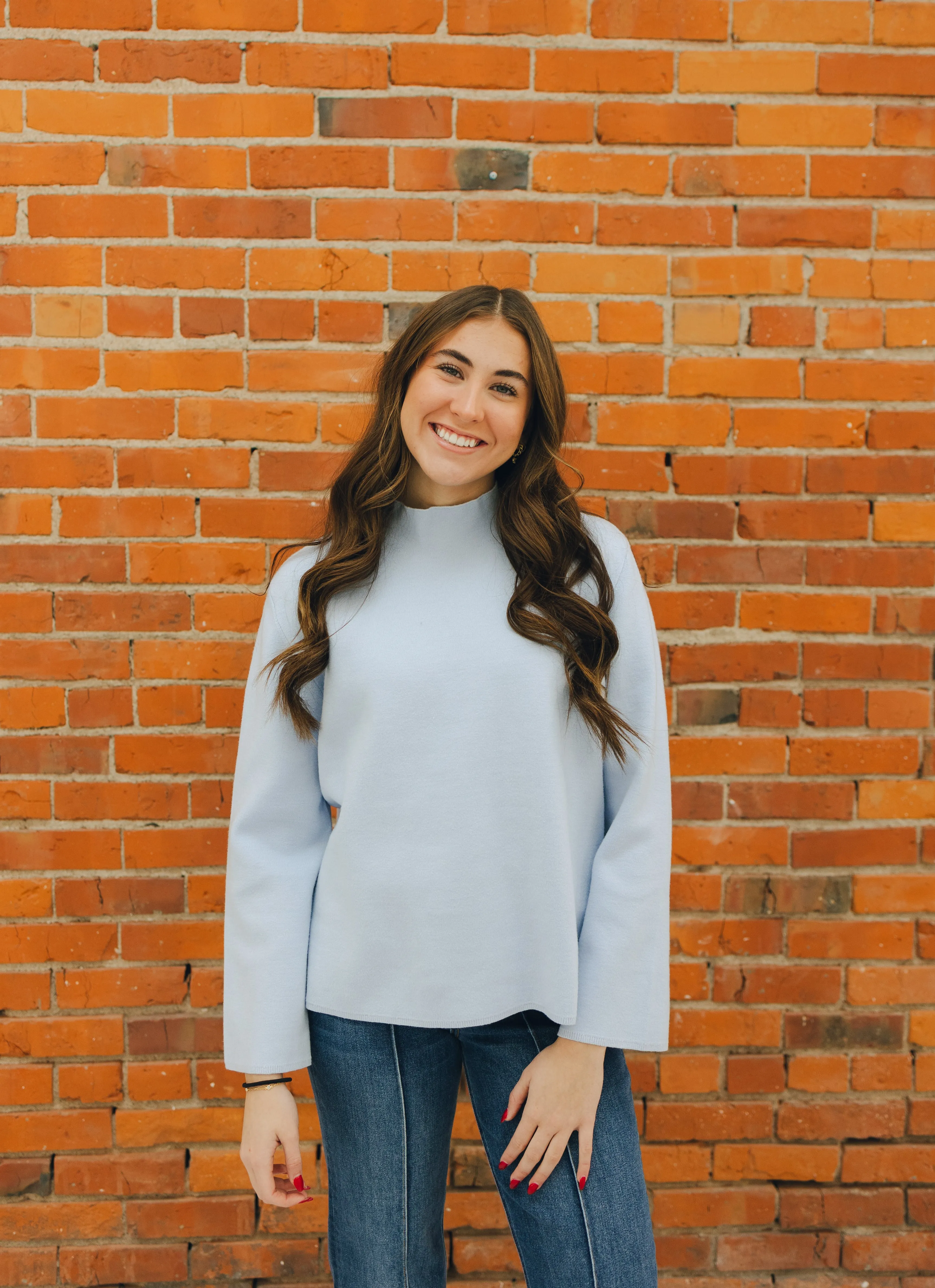 Solid Mock Neck Sweater