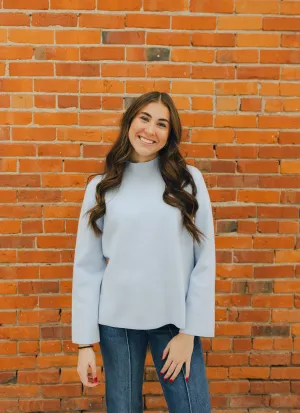 Solid Mock Neck Sweater