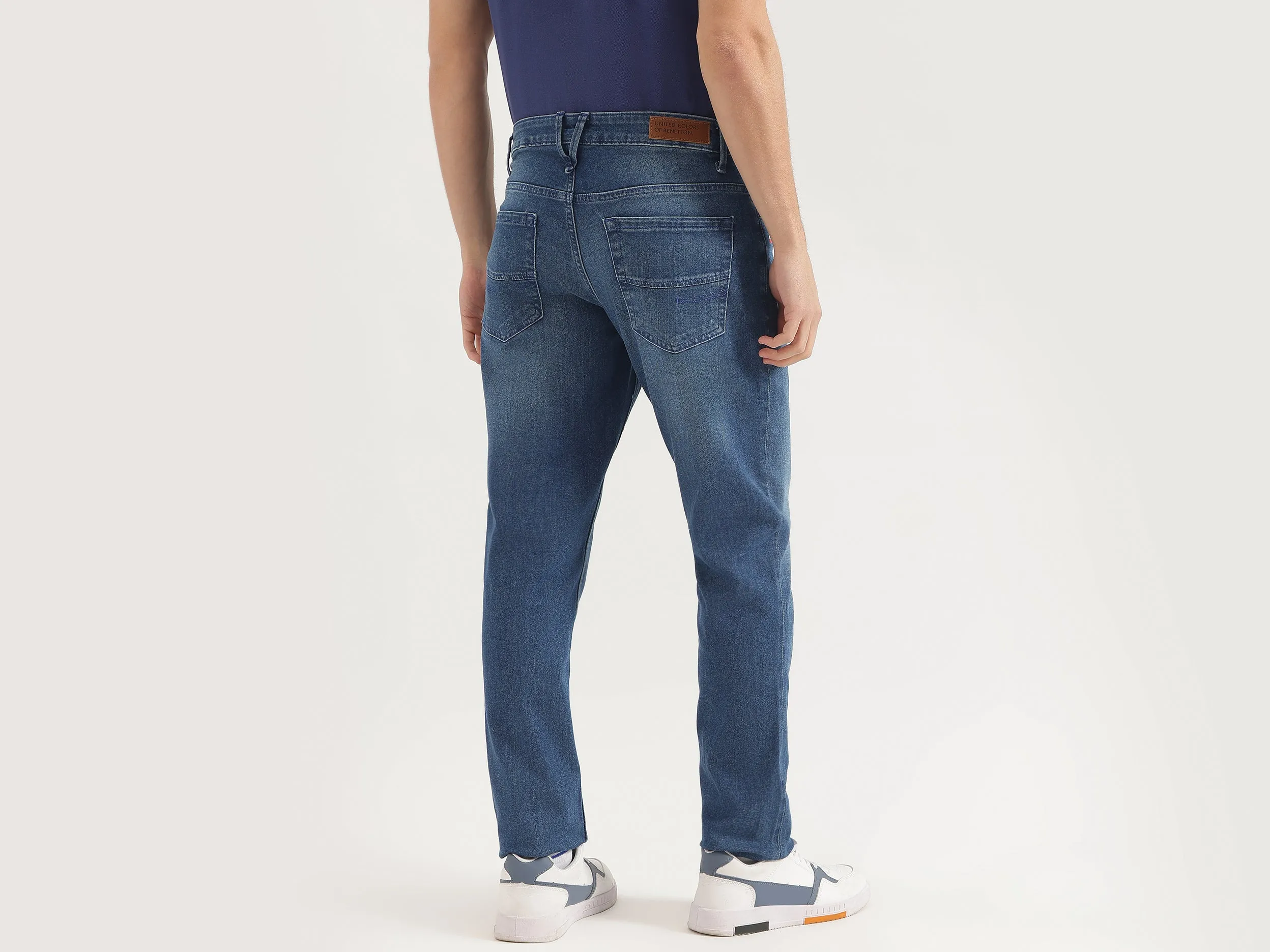 Solid Slim Tapered Fit Jeans