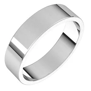 Sterling Silver 5 mm Flat Band Size 11.5