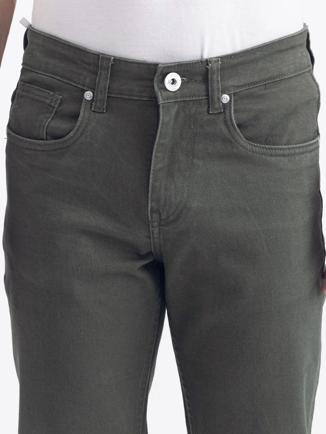 Straight Fit Green Denim Jeans