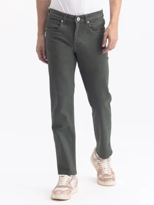 Straight Fit Green Denim Jeans