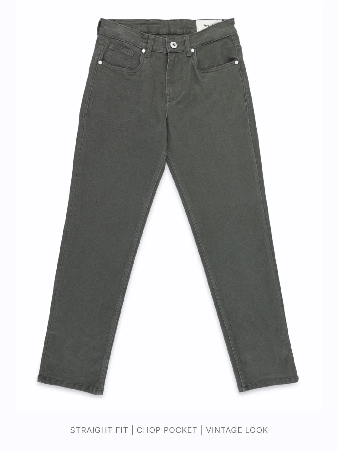 Straight Fit Green Denim Jeans