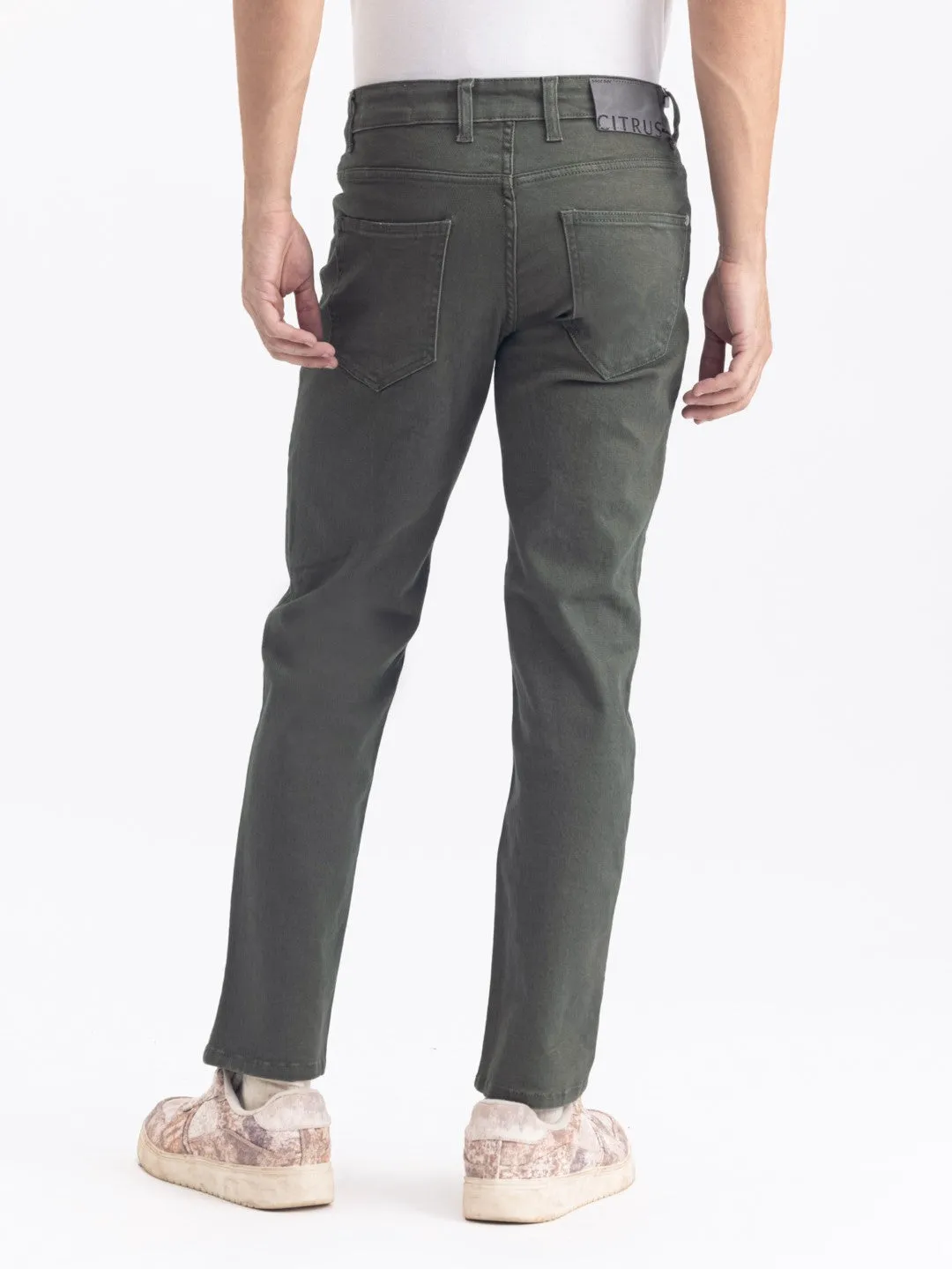 Straight Fit Green Denim Jeans