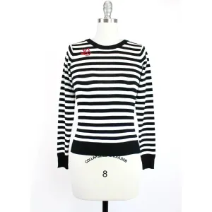 Stripped Cardigan with Embroidered Sparrow Cardigan by Hemet