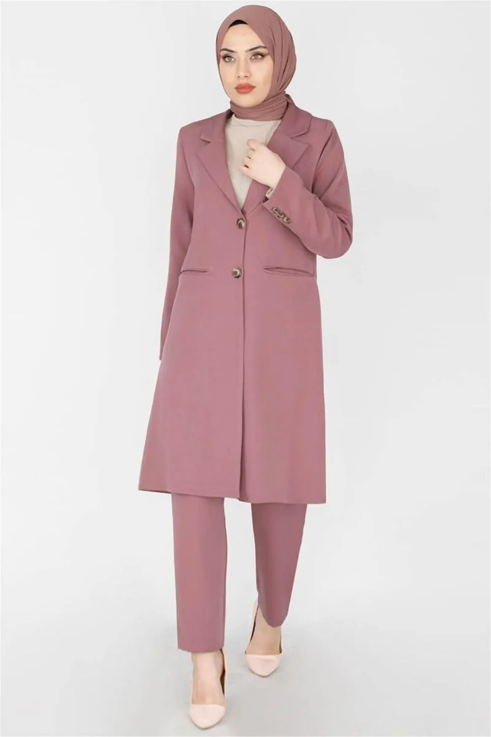 Style Savvy Modest Pant Set | Dusty Rose