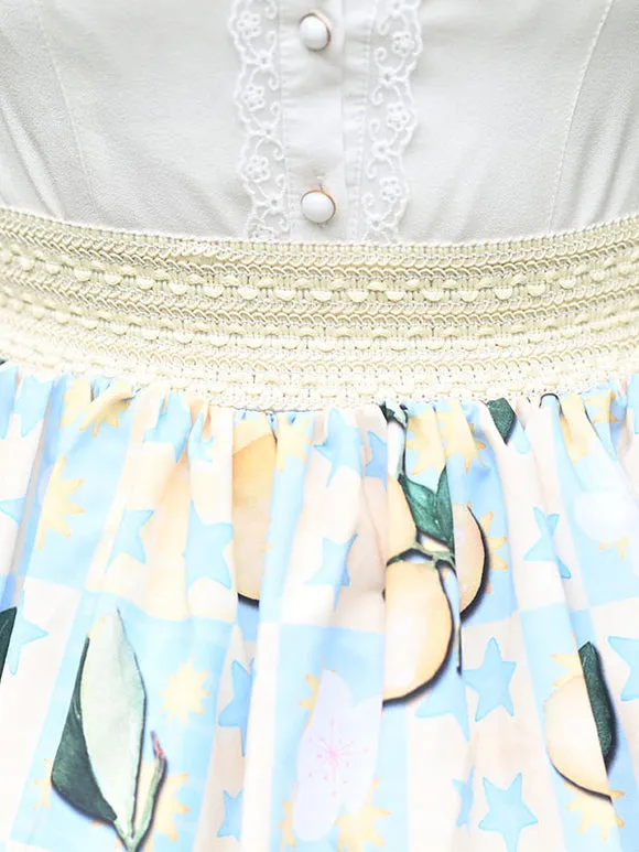 Sweet Lolita Overskirt Animal Print Light Sky Blue Tea Party Daily Casual Lace Lolita Skirts