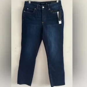 Tahari Mid Rise Slim Straight Olivia Jeans Valence Wash 6/28 NWT
