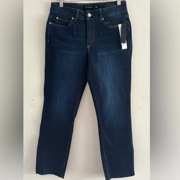Tahari Mid Rise Slim Straight Olivia Jeans Valence Wash 6/28 NWT