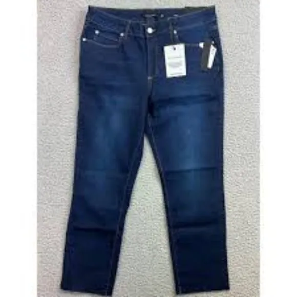 Tahari Mid Rise Slim Straight Olivia Jeans Valence Wash 6/28 NWT