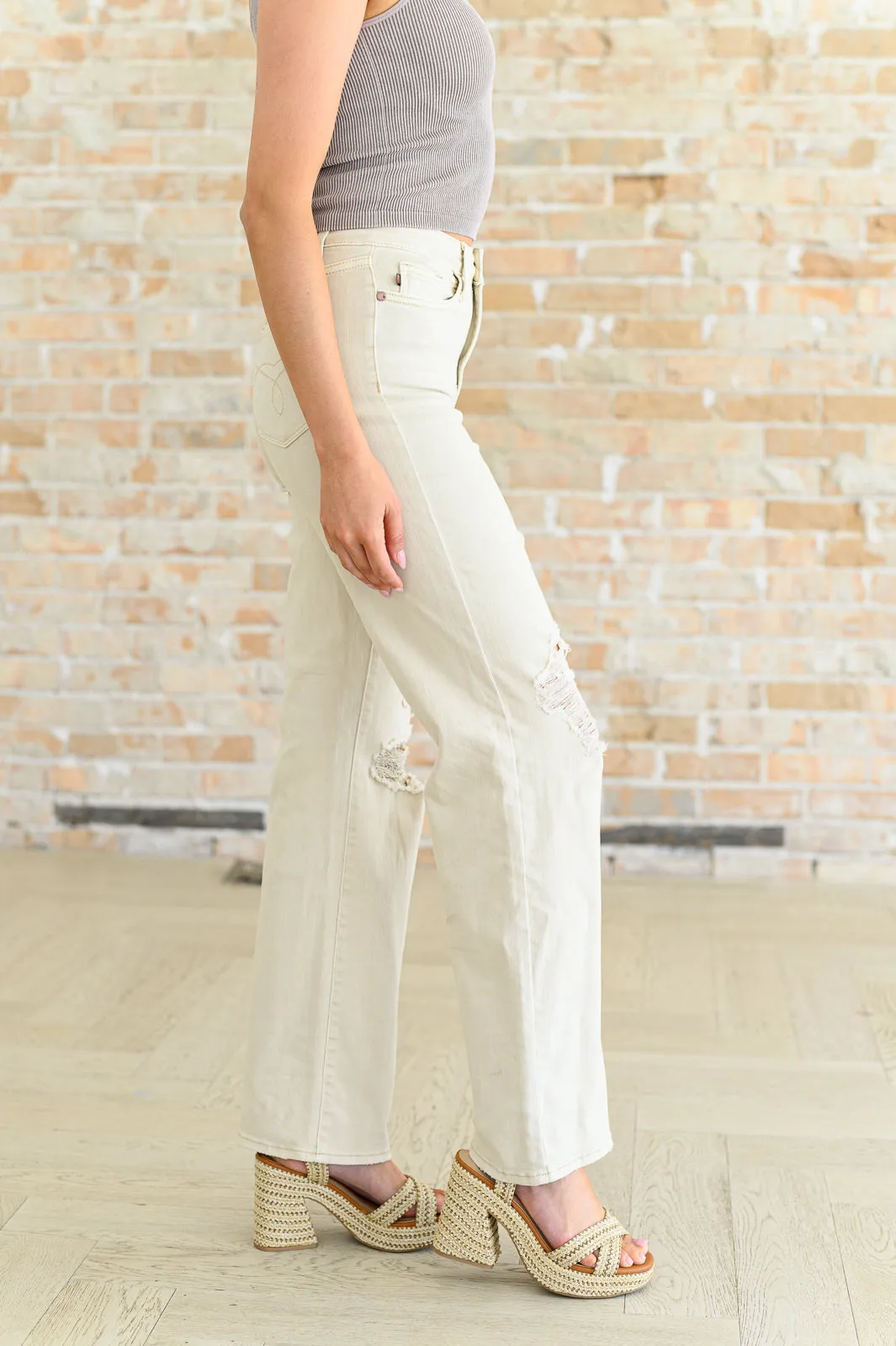 That's So 90's High Rise Distressed Straight Leg Judy Blue Jeans