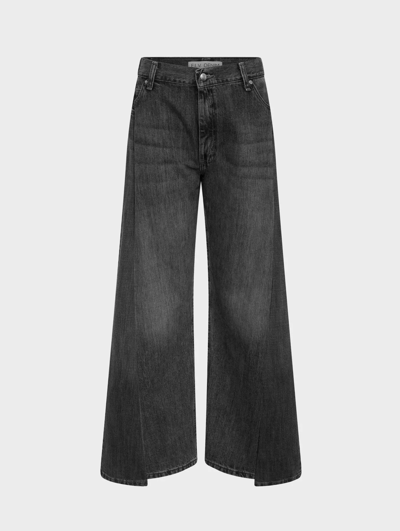The Freya Wide Leg Jean in Charcoal Grey by E.L.V. Denim