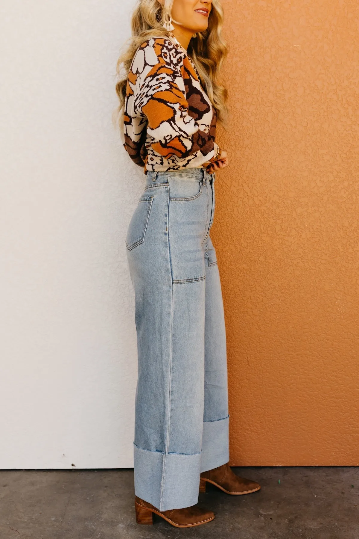The Isaac Wide Leg Cuff Denim