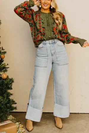 The Isaac Wide Leg Cuff Denim