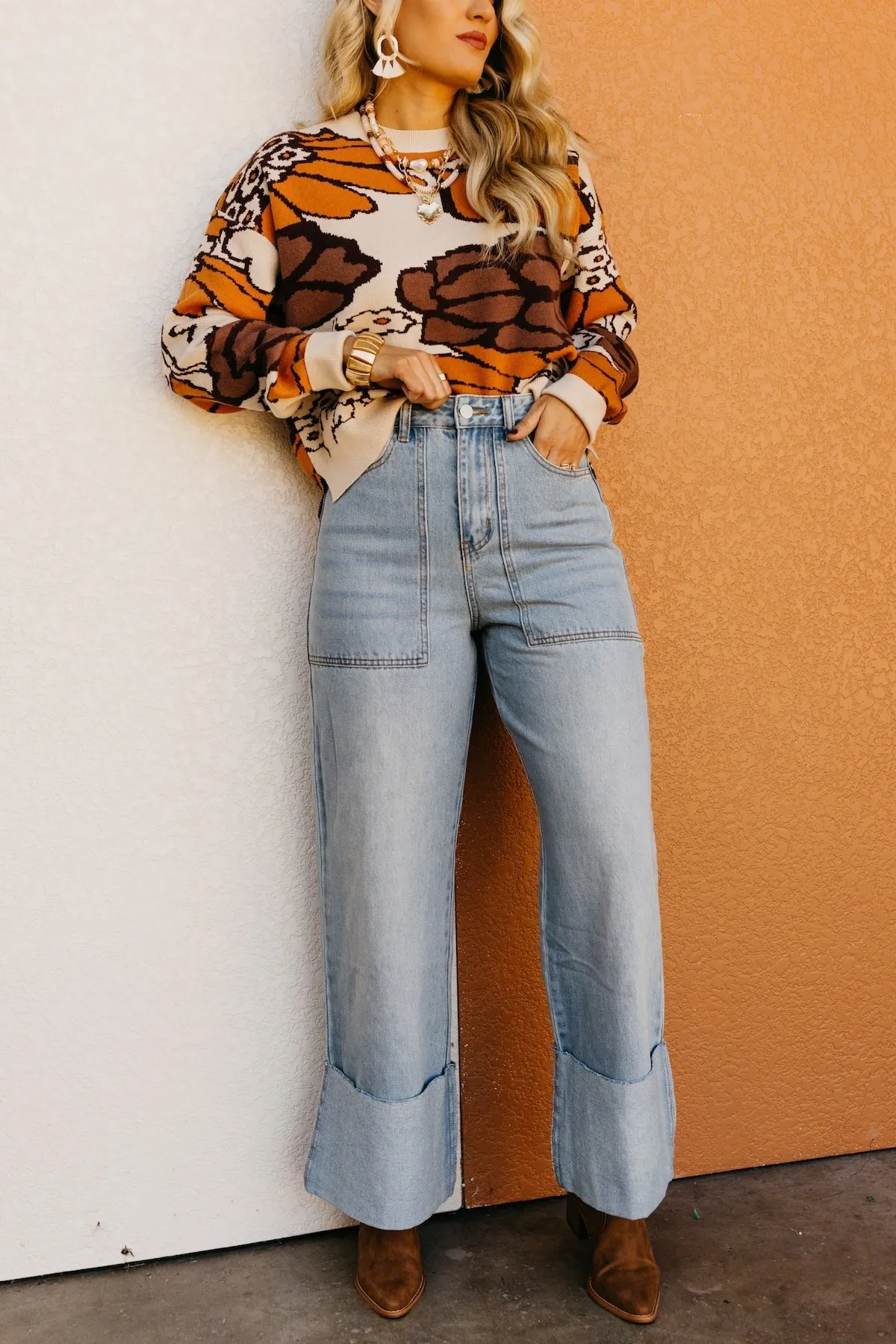 The Isaac Wide Leg Cuff Denim