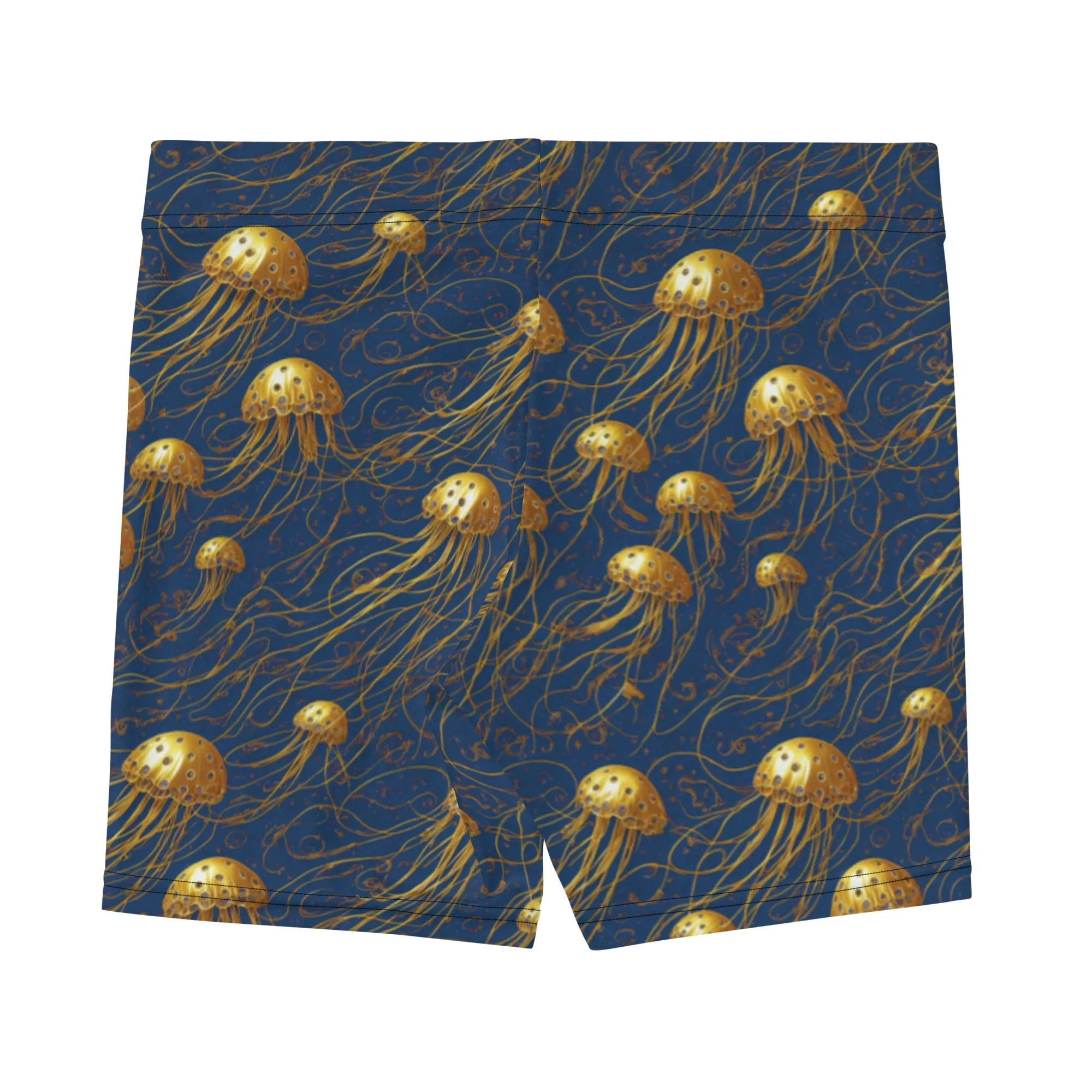 Tight Shorts - Blue And Gold Jellyfishes