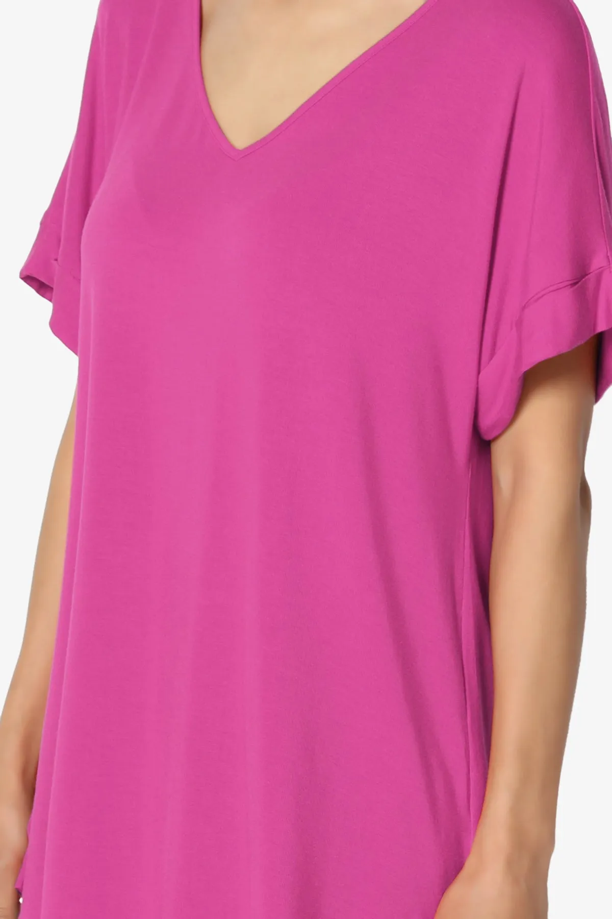 Tracey Wide V-Neck Jersey Top PLUS