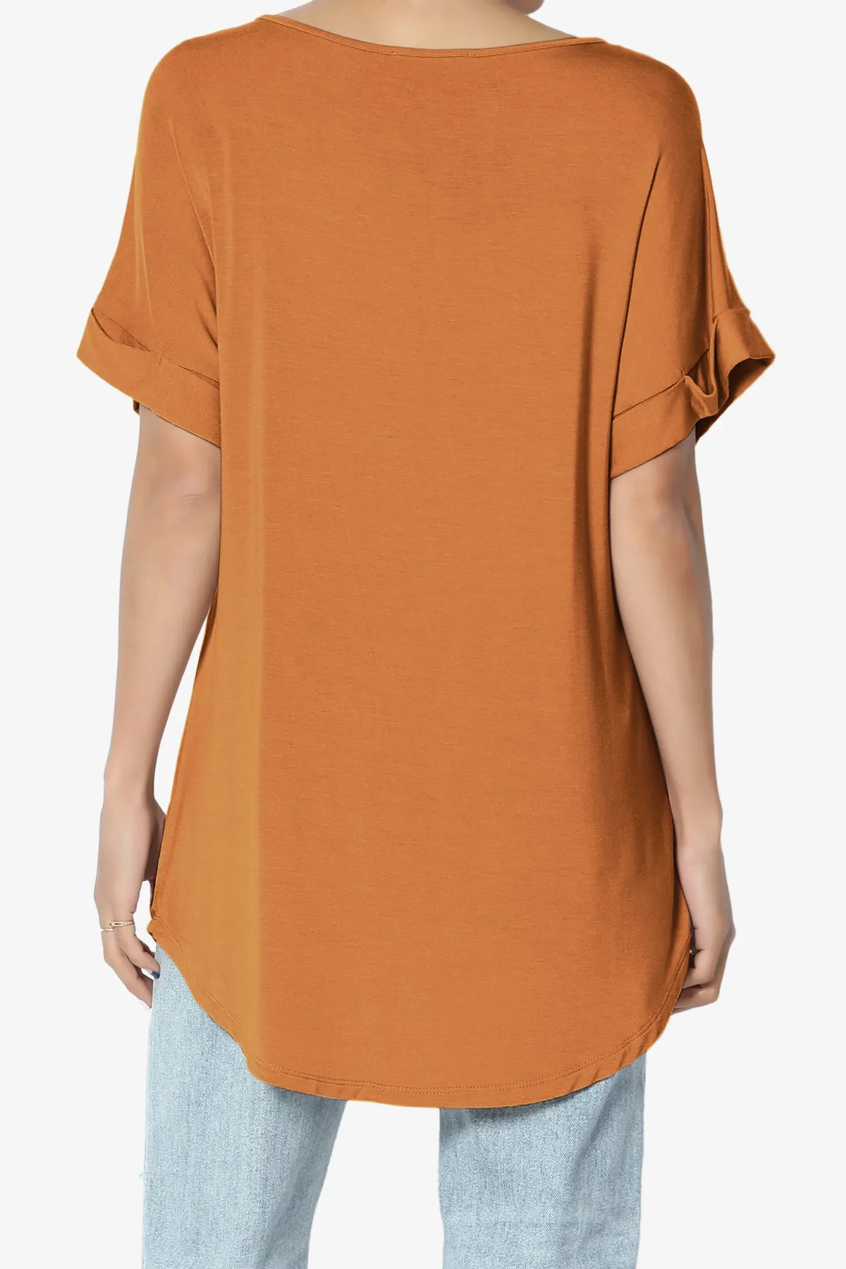 Tracey Wide V-Neck Jersey Top PLUS